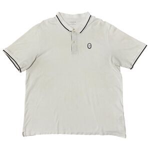 COACH Signature Brand White Short Sleeve Polo Shirt Sz XXL Rubber Logo Monogram